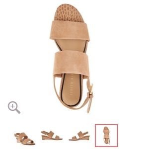 Judith Ripka Zoe Champagne Wedge Sandals 7.5